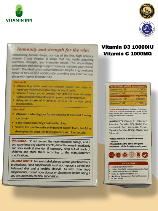 Ascovic Vitamin-D3 Drops (Orange Flavor)