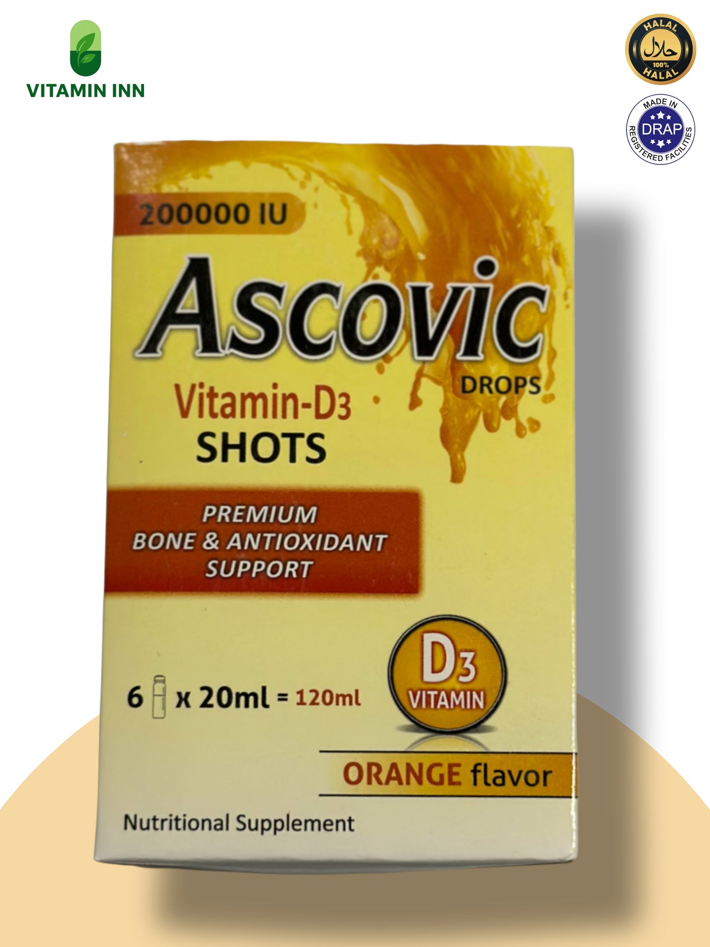 Ascovic Vitamin-D3 Drops (Orange Flavor)