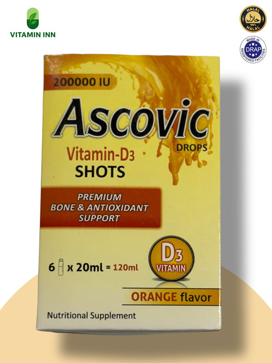 Ascovic Vitamin-D3 Drops (Orange Flavor)