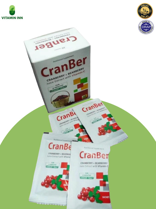 CranBer – Cranberry + Bearberry Juice Extract with Vitamin C (10 Sachets)